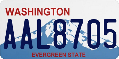WA license plate AAL8705