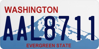 WA license plate AAL8711