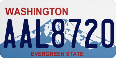 WA license plate AAL8720