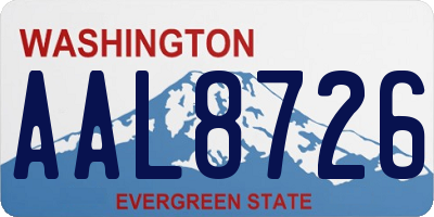 WA license plate AAL8726