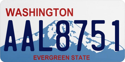 WA license plate AAL8751