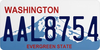 WA license plate AAL8754