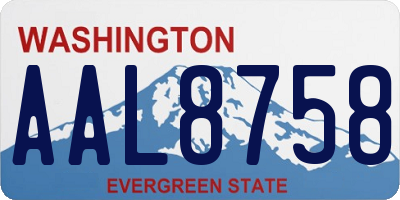 WA license plate AAL8758