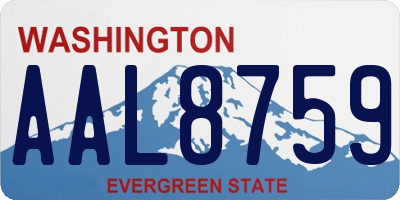 WA license plate AAL8759
