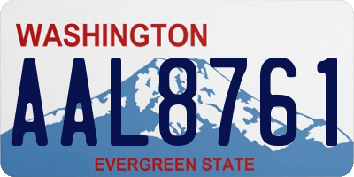 WA license plate AAL8761
