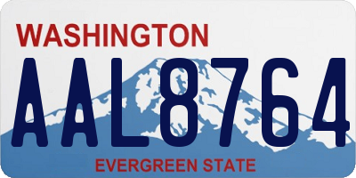 WA license plate AAL8764