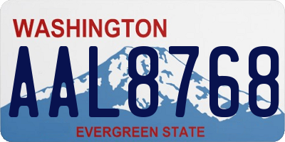 WA license plate AAL8768