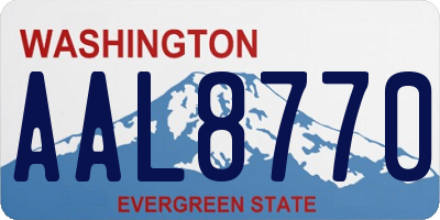 WA license plate AAL8770