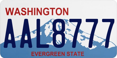 WA license plate AAL8777