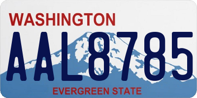 WA license plate AAL8785
