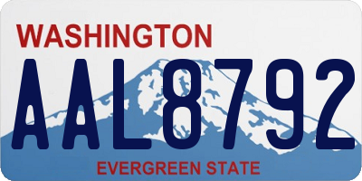 WA license plate AAL8792