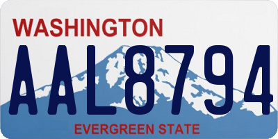 WA license plate AAL8794