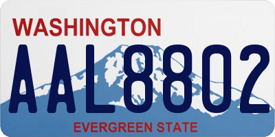 WA license plate AAL8802