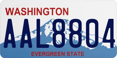 WA license plate AAL8804