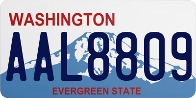 WA license plate AAL8809