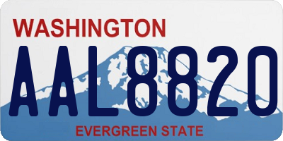 WA license plate AAL8820