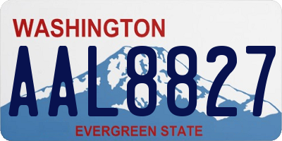 WA license plate AAL8827