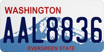 WA license plate AAL8836