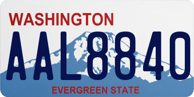 WA license plate AAL8840