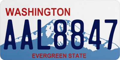 WA license plate AAL8847