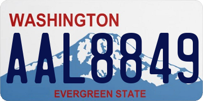 WA license plate AAL8849