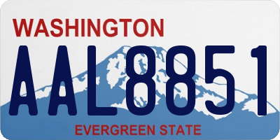 WA license plate AAL8851