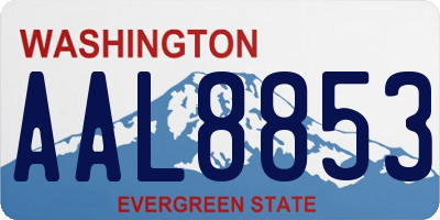 WA license plate AAL8853