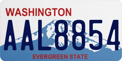 WA license plate AAL8854