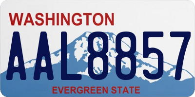 WA license plate AAL8857