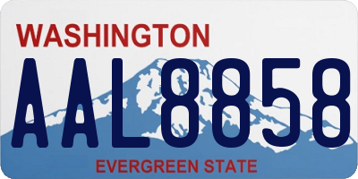 WA license plate AAL8858