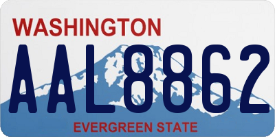 WA license plate AAL8862