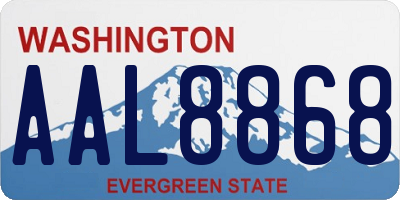 WA license plate AAL8868