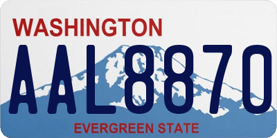 WA license plate AAL8870