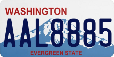 WA license plate AAL8885