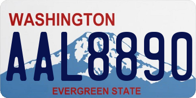 WA license plate AAL8890