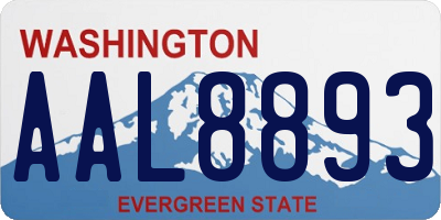 WA license plate AAL8893