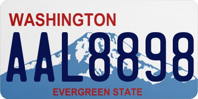 WA license plate AAL8898