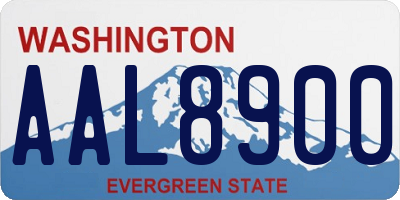 WA license plate AAL8900
