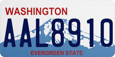 WA license plate AAL8910