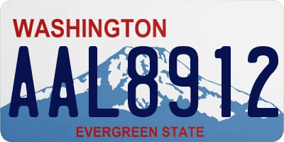 WA license plate AAL8912