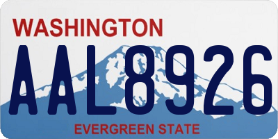 WA license plate AAL8926