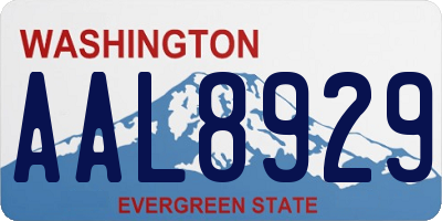 WA license plate AAL8929