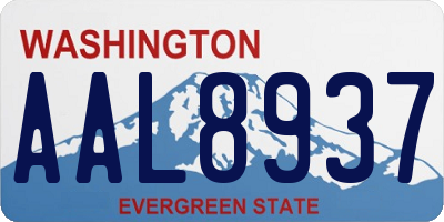 WA license plate AAL8937