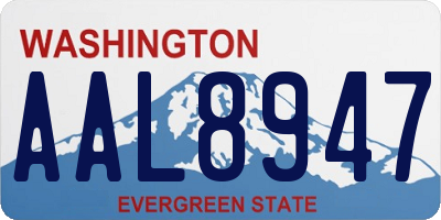 WA license plate AAL8947