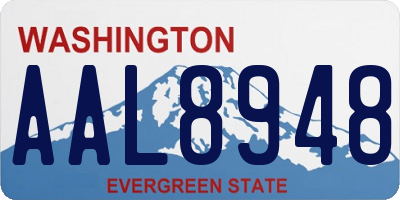 WA license plate AAL8948