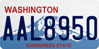 WA license plate AAL8950