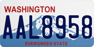 WA license plate AAL8958