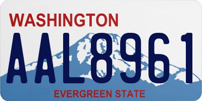 WA license plate AAL8961