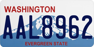WA license plate AAL8962