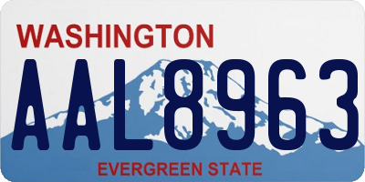 WA license plate AAL8963